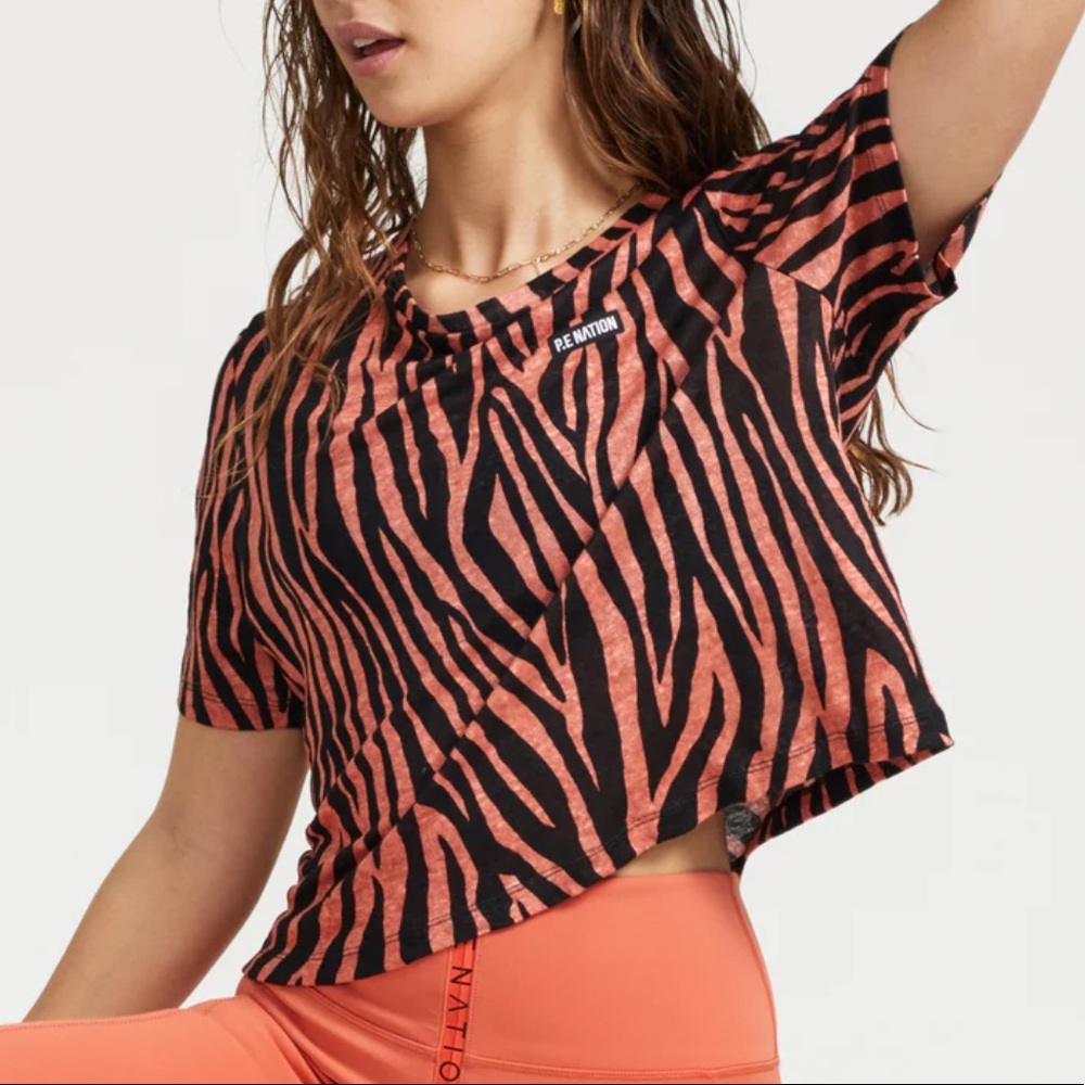 P.E Nation Women's Zebra Print Top - Black and Orange